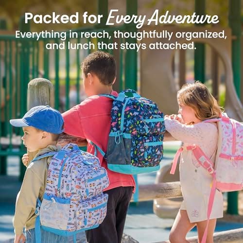 Bentgo Kids Print Backpack - Lightweight 14” Backpack for School, Travel & Daycare, Ideal for Ages 4+, Durable & Water-Resistant, Roomy Interior, & Loop for Lunch Bag (NEW Sssnakes) — view 5
