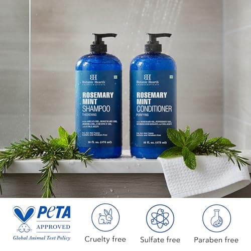 Botanic Hearth Rosemary Mint Shampoo and Conditioner Set, Thickening Formula, Promotes Hair Growth and Scalp Health Sulfate Free & Paraben Free, for Men & Women | 16 fl oz each — view 6