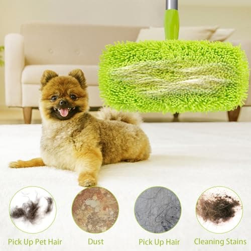Unoutur Reusable Dry Sweeping Cloths Microfiber Wet Mop Pads Compatible with Swiffer Sweeper Mop Replacement Sweeping Mopping pad Refills for Hardwood Surface Floor Cleaning (4PCS) — view 6