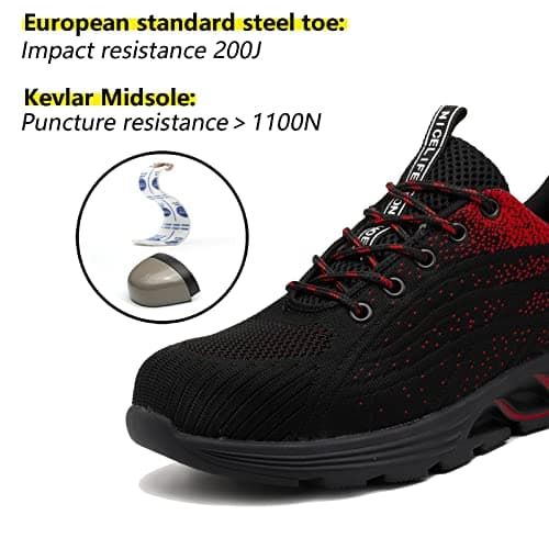 KEXUEJIA Steel Toe Shoes for Men Women Lightweight Industrial & Construction Work Shoes Slip Resistant Puncture Proof Safety Shoes — view 2
