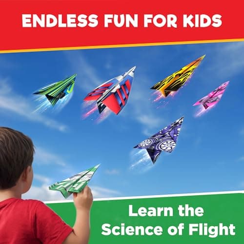 Doctor Jupiter My First Paper Airplane Book Kit for Kids Ages 4+ | Travel Toy Activities for 6-7-8-9-10 Year Old Boys & Girls | Make & Fly 50+ Paper Airplanes with 500+ Stickers — view 2