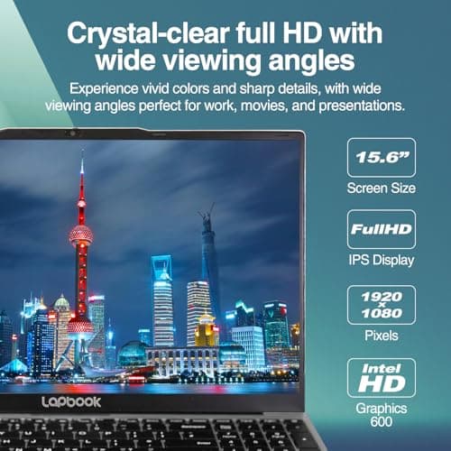 Lapbook 15.6" Full HD Windows 11 Laptop (2026) - Built in USA, 15th Gen CPU, 8GB RAM, Expandable M.2 Storage up to 2TB, WiFi 5, Privacy Webcam — view 4