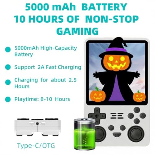 Blorkbuy RGB20SX Retro Handheld Game Console,4.0-Inch 720x720 IPS HD Screen,Preloaded 20K+Classic Games,5000mAh Long Battery Life,Linux Open Source System,Perfect for Retro Game Lovers (White) — view 3