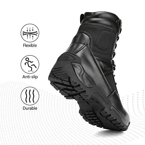 NORTIV 8 Men's Military Tactical Boots Combat Hiking,Black,9.5 — view 5