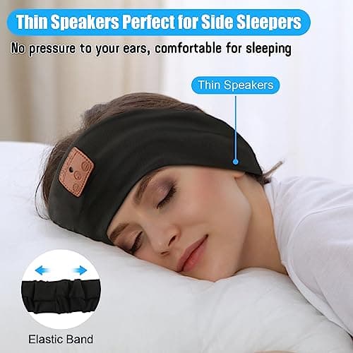 2-Pack Sleeping Headphones Wireless Bluetooth 5.4, Headband Headphones with Ultra-Thin Speakers, Bluetooth Headband for Side Sleepers, Running, Workout, Insomniac, Travel, Meditation（Black&Grey）