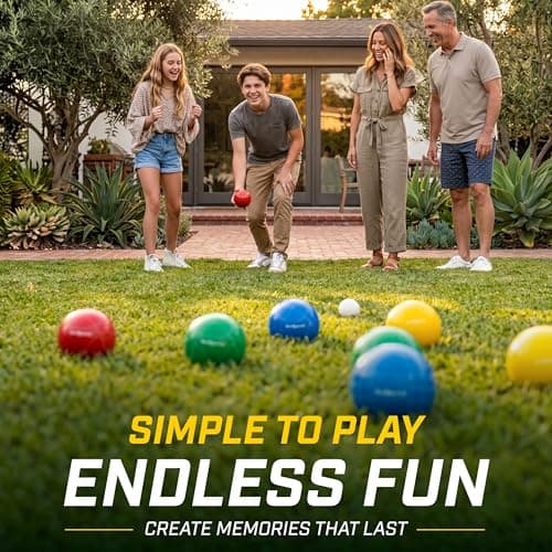 GoSports 90 mm Backyard Bocce Set with 8 Balls, Pallino, Case and Measuring Rope - Made from Premium Resin — view 5