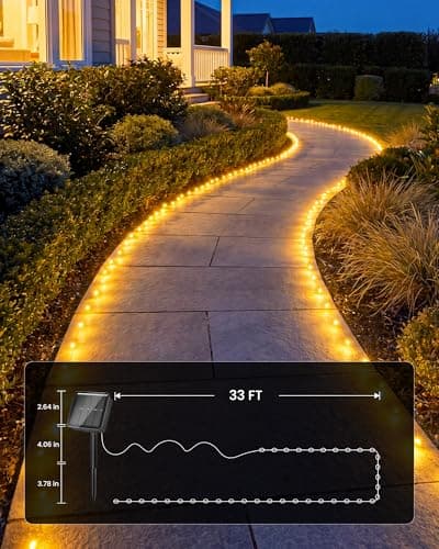 Minetom 4 Pack Solar String Lights, Total 132Ft 400 LED Solar Fairy Lights Outdoor Waterproof, 8 Modes Firefly Starry Twinkle Lights for Yard Garden Patio Tree DIY Crafts Wedding Party(Warm White) — view 4