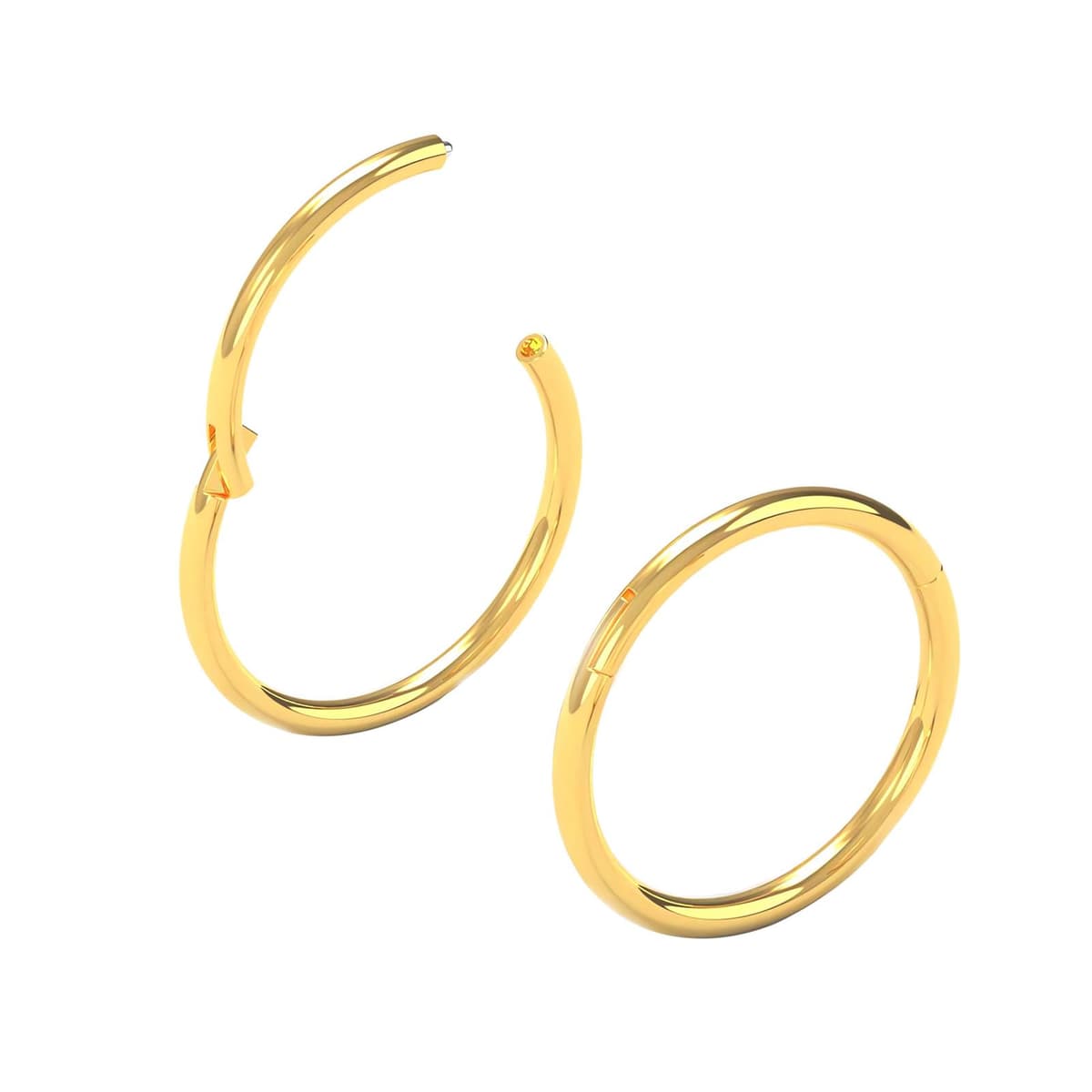 Body CAC 0.8mm/1.0mm/1.2mm/1.6mm/2.0mm/3.0mm/4.0mm/5.0mm/6.0mm Steel Hypoallergenic Clicker Hinged Nose Septum Ring Hoop with Colour Gold-Silver tone-Black-Rose gold — view 23