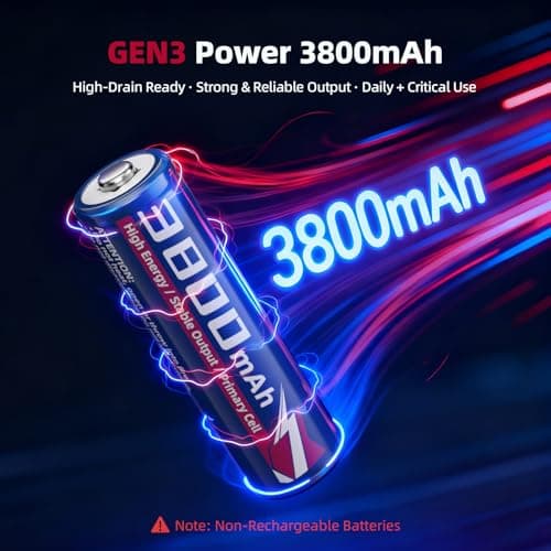 WENJOOP AA Lithium Batteries 3800mAh 8 Pack, 1.5V FR6, Non-Rechargeable — view 2