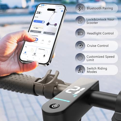 Volpam 11" Electric Scooter, 800W Motor with Dual Suspension, Top Speed 31 MPH, Max 30 Miles Long Range, E Scooter for Commuting, APP Control, 220LBS Max Load — view 5