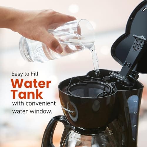 Elite Gourmet EHC4128 Automatic 4-Cup Drip Coffee Maker, Black — view 2