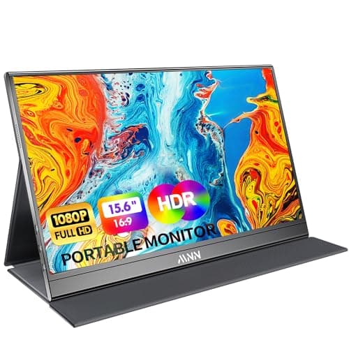 MNN Portable Monitor 15.6inch FHD 1080P 60Hz USB C HDMI Gaming Ultra-Slim IPS Display w/Smart Cover & Speakers,HDR Plug&Play, External Monitor for Laptop PC Phone Mac (15.6'' 1080P)