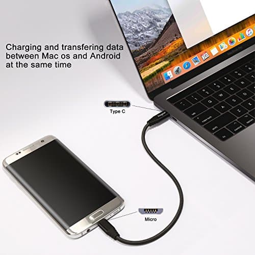 Fasgear USB C to Micro USB Cable, Black, 3ft — view 3