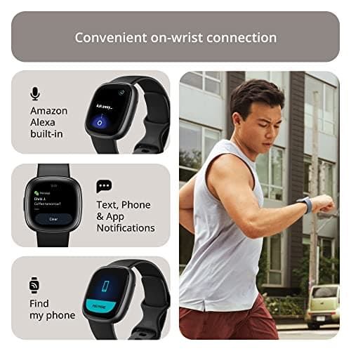 Google Fitbit Versa 4 Fitness Smart Watch for Men and Women with Daily Readiness, Gps, 24/7 Heart Rate, 40+ Exercise Modes, Sleep Tracking and More, Black/graphite, One Size (S and L Bands Included — view 4