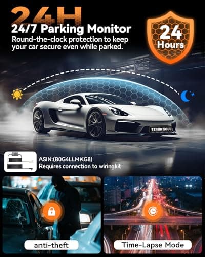 4K Dash Cam Front and Rear, Full HD 3 Channel Dashcam, Free 128GB Memory Card, Built-in 5.8GHz WiFi Built-in GPS, Collision Sensor, Night Vision, 3.16" IPS, 24H Parking Mode（Silver） — view 3