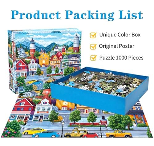 Jigsaw Puzzles for Adults 1000 Piece Puzzle for Adults 1000 Pieces Puzzle 1000 Pieces-Comfortable Small Town Living — view 4