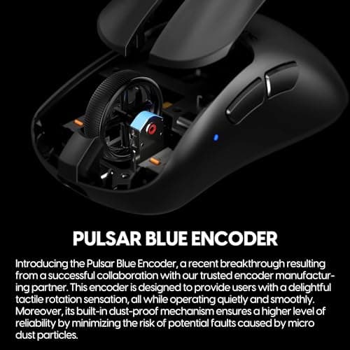 Pulsar Gaming Gears Xlite V3 Wireless Gaming Mouse - Ultra Lightweight 55g, Right Hand, 2.4GHz, 1KHz Polling Rate, PAW3395 26K DPI Sensor, Up to 100 Hours of Battery Life - Black — view 5