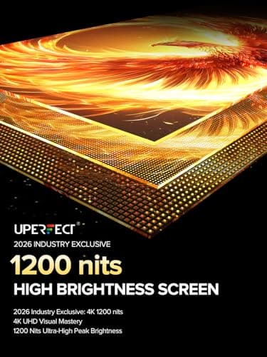 UPERFECT Portable Monitor 4K 16" | 1200 Nits Laptop Monitor | 3840 * 2400 UHD | 145% sRGB, 2000:1 Contrast | USB-C & MINI HDMI | VESA & Smart Case | Travel Screen for Computer, PC, Game Consoles