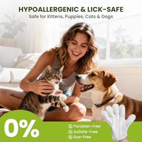 36PCS Hypoallergenic Pet Glove Wipes for Dogs & Cats - Quick Clean & Deodorizing Between Baths & Travel | Dog Washing Wipes for Fur, Butt, Paws, Eyes & Ears |Cat Cleaning Gloves for Grooming & Bathing — view 5
