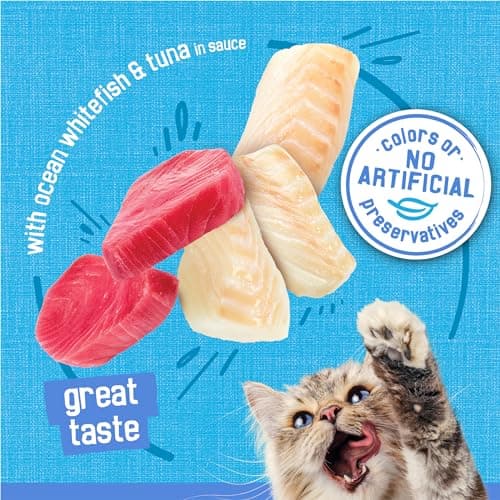 Purina Friskies Wet Cat Food, Shreds With Ocean Whitefish & Tuna in Sauce - 5.5 oz. Cans (Pack of 24) — view 4