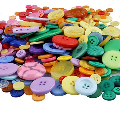 Greentime 600-700 PCS Mixed Color Assorted Sizes Round Resin Buttons for Crafts Sewing DIY Manual Button Painting DIY Handmade Ornament Buttons Easter Egg Fillers Decorative