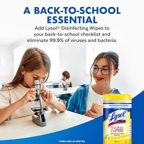 LYSOL Disinfecting Wipes, All Purpose Cleaner, Multi-Surface Antibacterial Cleaning Wipes, Household Cleaning Supplies, Dorm Essentials, Lemon + Mango & Hibiscus + Crisp Linen Scent, 80 ct. (4 Pack) — view 9
