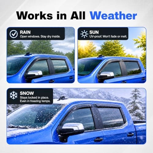 IG Window Visor Fit for 2009-2018 RAM 1500 Crew Cab, Out-Channel Rain Guards Vent Deflectors 4PC, Truck Accessories for 2019-2024 RAM 1500 Classic, 2010-2025 RAM 2500 3500 (Mega & Crew Cab) — view 3