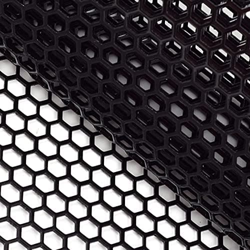 AggAuto Universal 40 inchx13 inch Car Grill Mesh - Aluminum Alloy Automotive Grille Insert Bumper Honeycomb Hole 6mm Spacing 1mm, One of the Most Multifunctional Shape Grids 100x33cm Black