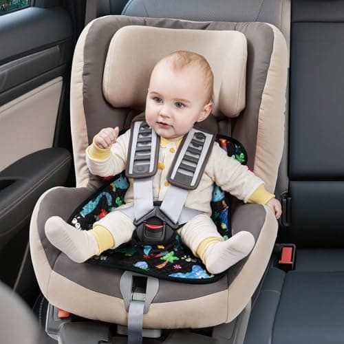 COOLBEBE Car Seat Protector for Potty Training, Dry Waterproof Car Seat Liner Toilet Training for Baby Toddler, Piddle Pads Cover Pad for Strollers & Carseat (Dinosaur)