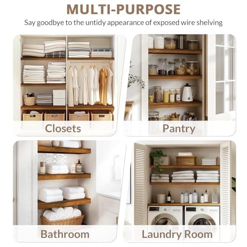Gashell Wire Shelf Covers, Bamboo Wire Rack Covers for Pantry, Closet (4pcs, 24" W x 16" D) — view 5