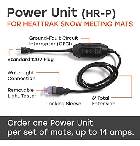 HeatTrak Heated Snow Melting Mats for Walkways - Heated Outdoor Mats - Snow Melting Mats for Winter Snow Removal - Trusted Snow and Ice Melt Products - No-Slip Sidewalk Heating Mats (20” x 60") — view 3