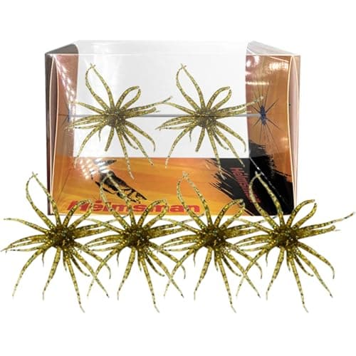 4Pcs Sea Urchin Soft Bait | Realistic Fuzzy Dice Fishing Lure for Bass & Perch | Floating TPR Swimbait with Reflective Stars | 6 Colors Artificial Worm Bait for Saltwater & Freshwater
