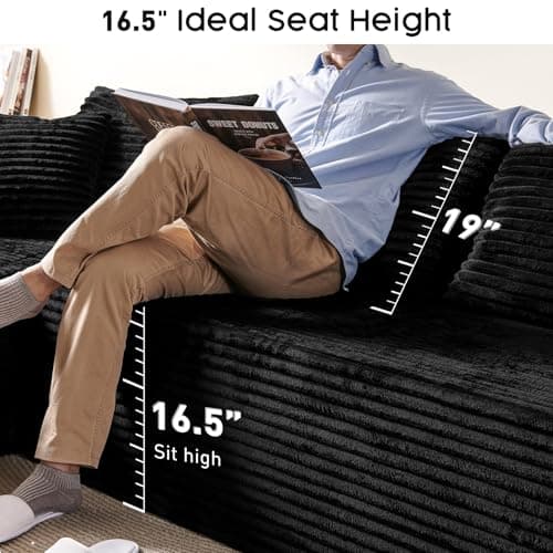 Sectional Couch for Living Room - 108" Modular Cloud Sofa with Chaise, Ultra Soft Corduroy L-Shaped Large Couches, Boneless Deep Seat Sectional Couch, No Assembly Required — view 4