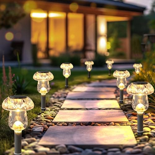 Benany Solar Lights Outdoor, 8 Pack Mushroom Lights Outside Waterproof, Solar Powered LED Lighting for Garden, Yard, Landscape, Path, Pathway, Lawn, Walkway, Driveway, Backyard Decor (Warm White) — view 5