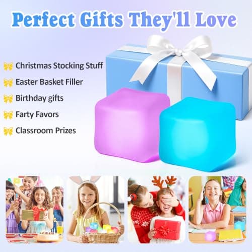 VISCOO 2 Pack Stress Cube, Slow Rising Ice Cube Squishy for Anxiety Relief — view 6