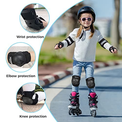 BOSONER Kids/Youth Knee Pad Elbow Pads for Roller Skates Cycling BMX Bike Skateboard Inline Rollerblading, Skating Scooter Riding Sports