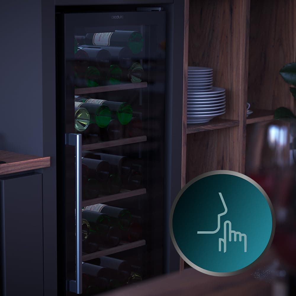 Cecotec Vinoteca 98 Botellas Bolero Grand Sommelier 98000 Black: Vinoteca De 128,5 cm Con Sistema De Enfriamiento Silencioso A 41Db Y Panel De Control Táctil — view 4