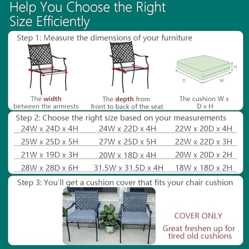 FLYMEI Patio Cushion Covers 19x19x3 Waterproof Outdoor Cushion Cover Replacement 4Packs Outdoor Seat Cushion Slipcover for Rattan Chair Sofa, Grey — view 2