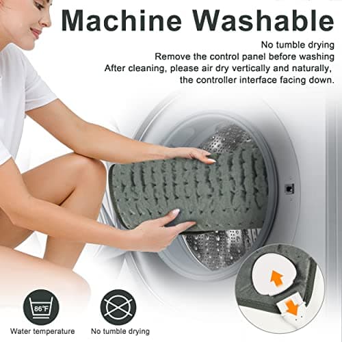Heating Pad Electric Heat Pad, Hot Heated Pad,Moist Heat Heating Pad Moist and Dry Heat,Multiple Temp and Timer Settings (Gray green, 24"X12") — view 2