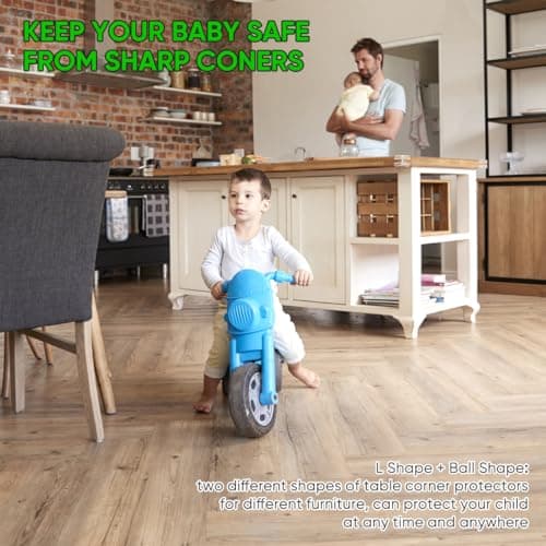 30 Pack Corner Protector Baby, Table Corner Protector Guards Clear Bumper for Furniture Corner Protectors Corner Guards Baby Proof Corner Covers Safety, Round Shape + L Shape — view 3
