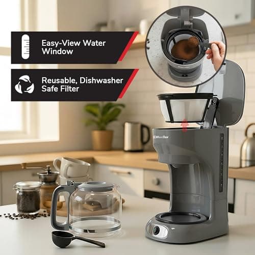 MUELLER HOME 12-Cup Drip Coffee Maker, Gray — view 4