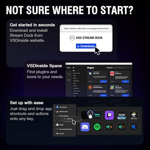 VSDINSIDE Macro Pad, Streaming Deck Stream Controller Soundboard Keypad, Programmable Keys USB Shortcut Keyboard for Gamer Streamer, Audio Mixer for OBS, YouTube, Office Desk Setup, PC, Mac — view 7