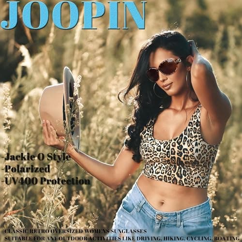 Joopin Big Leopard Sunglasses Large Tortoise Shades for Women Ladies Elegant Turtleshell Sun Glasses Polarized UV400 Trendy Brown Sunnies