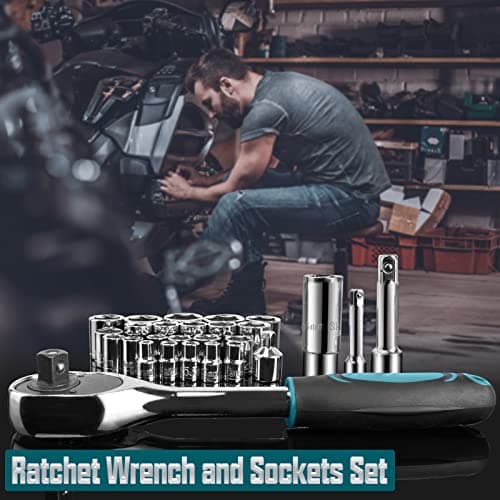Sundpey 257PCs Home Tool Kit - Portable Repair Outils Complete General Household Hand Tool for Mechanic Tools for Men & Women with Ratchet & Screwdriver & Socket Set & Tool Box Storage Case — view 6