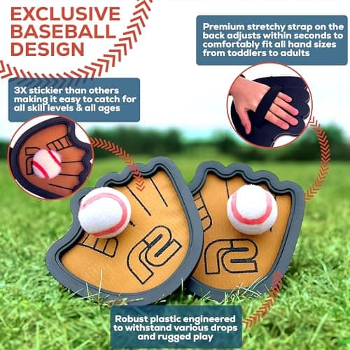 Baseball Toss and Catch Game - Outdoor Games & Yard Toys for Boys or Girls - 2 3 4 5 Year Old Boy Birthday Gifts - Toddler Boy Toys & Summer Outdoor Gift Ideas for 9 8 7 6 5 4 3 2 Year Old Kids Toys — view 2