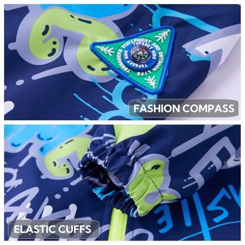 Aiwujiwu Girls Boys Rain Jacket Kids Lightweight Raincoats Windbreaker Outdoor Water-Resistant Hooded Jacket for Children — view 4