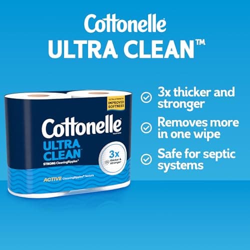 Cottonelle Ultra Clean Toilet Paper with Active CleaningRipples Texture, Strong Bath Tissue, 24 Family Mega Rolls = 132 Regular Rolls (4 Packs of 6) — view 4