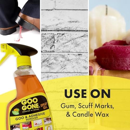 Goo Gone Spray Adhesive Remover Gel 12 Oz with Scraper, Removes Glue, Stickers, Tape Residue, Grease, Gum & Wax, Adhesive Spray with Citrus Cleaning Power for Hard Surfaces, Carpets & Fabrics — view 2