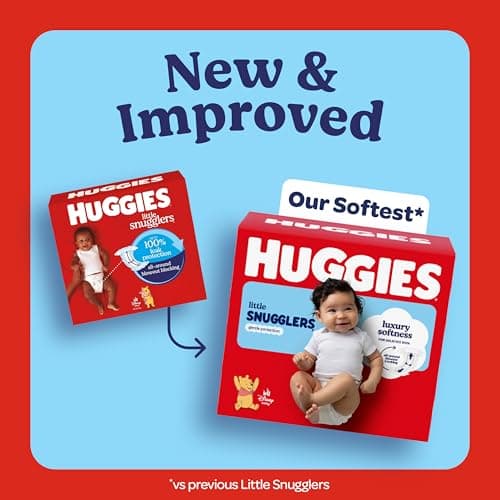 Huggies Size 1 Diapers, Little Snugglers Baby Diapers, Size 1 (8-14 lbs), 32 Count, Packaging May Vary