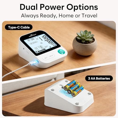 Blood Pressure Monitor for Home Use: Easy@Home Bluetooth BP Cuff with Free MyHeartPal App, Smart Digital Machine for Long-Term Trend Tracking, Large Backlit Display, EBP-20T — view 2